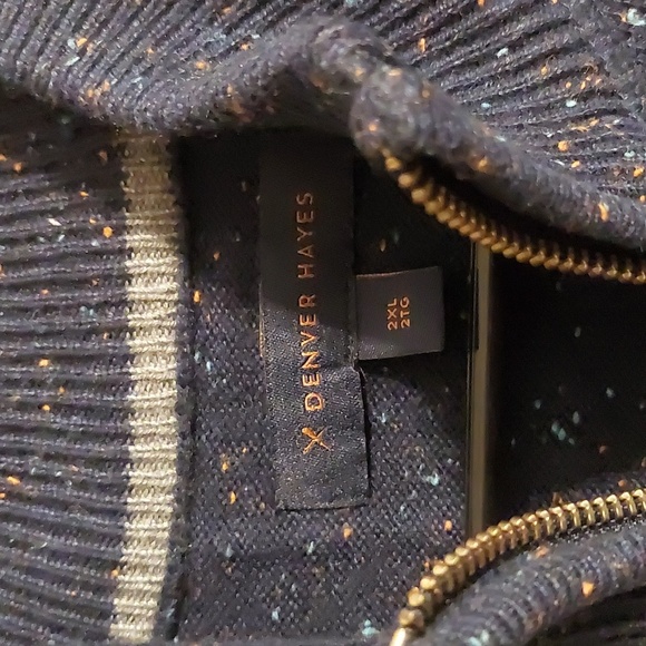 Denver Hayes Dark Blue Zip-Up Sweater - Picture 2 of 5